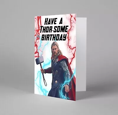 Buy Thor God Of Thunder Birthday Card The Avengers Greetings Card Marvel Gifts Merch • 5.99£