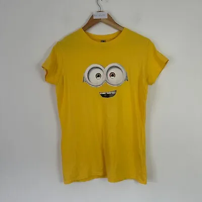 Buy Minion T-Shirt Size Medium Gildan Women's Graphic Yellow Crew Neck Casual New • 13.49£