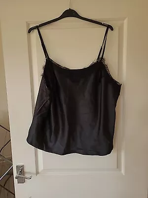 Buy Ladies Plus Size 4xl Shein Curve Black Pyjama Crop Vest Top Goth 24 26 • 0.99£