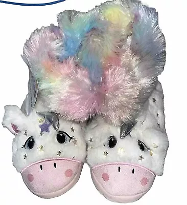 Buy MUK LUKS Girl's Zoo Friends Unicorn Bootie Slippers Girls L 1-2 Kids Rainbow • 8.86£