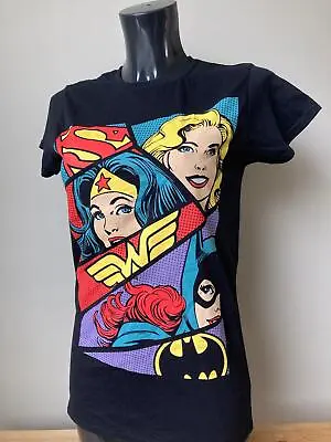 Buy Justice League Heroine Pop Art Fitted T-Shirt Size 10 • 7.86£