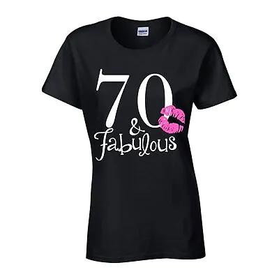 Buy 70th Birthday Gift T-Shirt Fabulous 70 Queen Love Seventy Years Aged Ladies Top • 9.99£