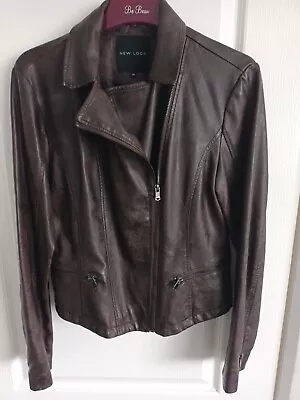 Buy New Look Brown Leather Look Jacket  Size 12 • 4.99£