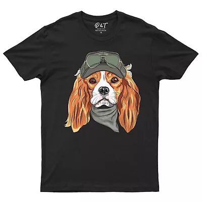 Buy Cute Hipster Dog Cavalier King Charles Spaniel Breed T-shirt Dog Lover Kids Tee • 9.99£