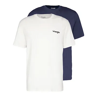 Buy Wrangler Mens 2 Pack Soft 100% Cotton Comfortable Regular Fit Basic T-shirt  • 19.99£