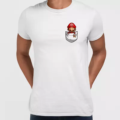 Buy Super Mario In The Pocket Cute Nintendo SNES Old Fashion Retro Unisex T-Shirt • 14.99£