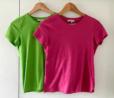 Buy Hobbs Pixie Cotton T-Shirts X 2: Lime Green & Pink XS • 12.50£