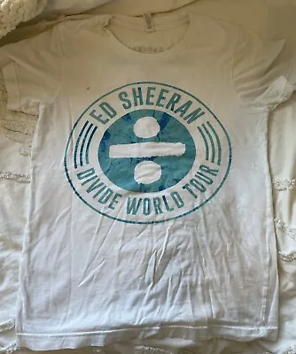 Buy ED SHEERAN Divide World Tour T Shirt - Xtra Small - Good Condition - White. • 6£