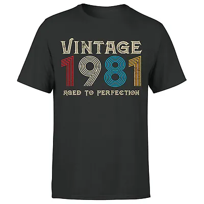 Buy Classic Vintage 1981 Aged To Perfection 40th Birthday Gift Mens T-Shirt Gift • 9.99£