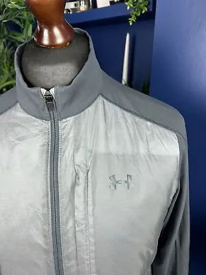 Buy Under Armour Jacket Mens Medium Cold Gear Infrared Primaloft Full Zip Grey • 24.99£