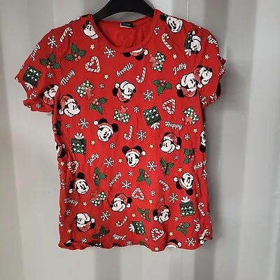 Buy Disney Christmas T Shirt Disney At George Women's Festive Tee Shirt Size S 8-10 • 2.99£