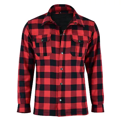 Buy New Motorbike Jacket Motorcycle Check Shirt Lined With KEVLAR CE Armoured Mens U • 48.79£