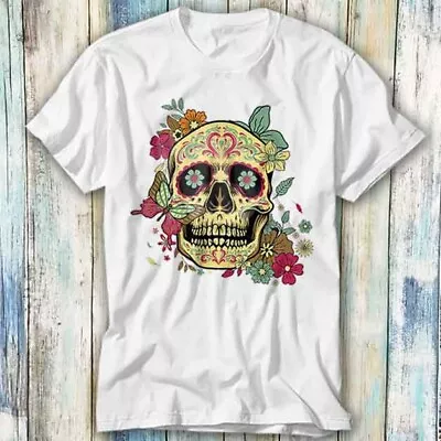 Buy Floral Sugar Skull Dia De Los Muertos Dead T Shirt Meme Gift Top Tee Unisex 1154 • 6.35£