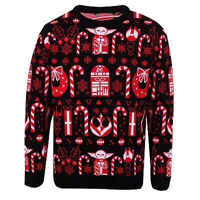 Buy Official Knitted Jumper -  The Mandalorian - Candy Cane • 39.99£