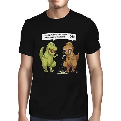 Buy 1Tee Mens Dude, Have You Seen The Last Unicorn? Dinosaur T-rex T-Shirt • 7.99£
