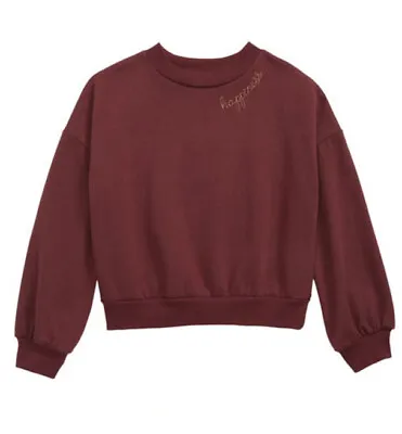 Buy NWT LOVE FIRE Kids' Solid Crew Sweatshirt In Burgundy Size S • 9.46£