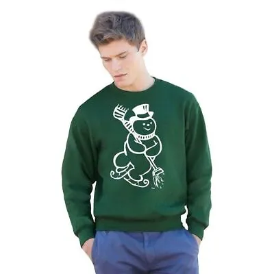Buy Adults Xmas Snowman Festive Unisex Green Christmas Jumper • 21.95£