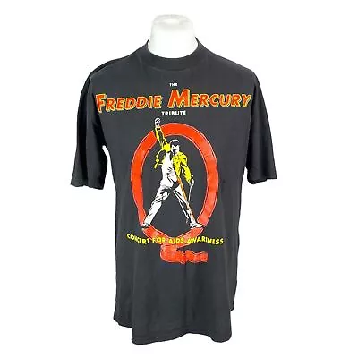 Buy Freddie Mercury Vintage T Shirt Rare Tribute Concert Tee TourTee Black Large • 75£