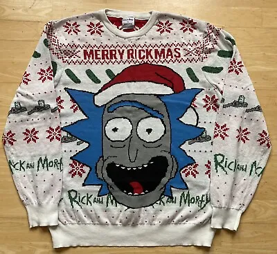 Buy XL 47  Inch Chest Rick And Morty Christmas Xmas Jumper Sweater By Adult Swim  • 29.99£