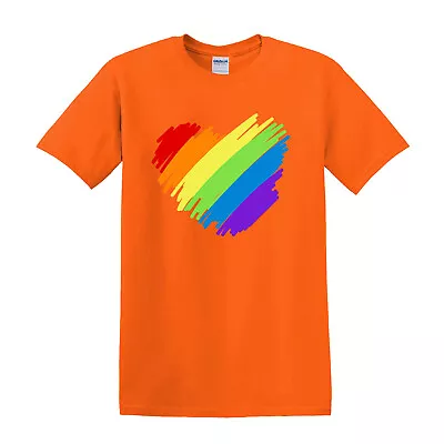 Buy Love Rainbow Heart T Shirt LGBT Gay Pride Lesbian T-Shirt Top Novelty Tee Shirt • 10.45£