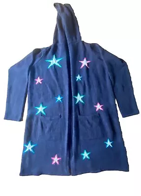 Buy Star Hoodie Open Cardigan By Evans, Denim Blue, UK 14 • 15£