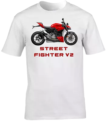 Buy T-Shirt Street Fighter V2 Motorbike Motorcycle Biker Short Sleeve Crew Neck • 16.99£