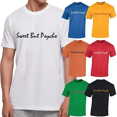 Buy Sweet But Psycho Ladies Mens Sleeve T-Shirt Slogan Top Plus Fashion Round Neck • 8.99£