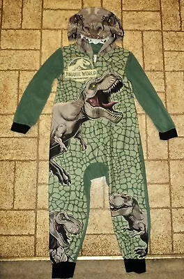 Buy Jurassic World Boy's Hooded Dinosaur Pajamas. Sz. 4/5. Cute! • 3.91£