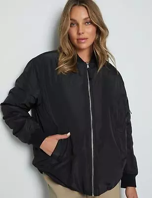 Buy ROCKMANS - Womens Long Jacket - Black Winter Coat - Relaxed Bomber - Casual • 17.37£
