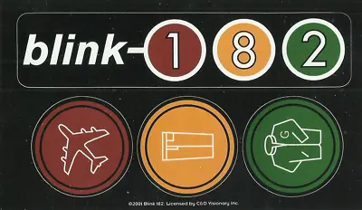 Buy BLINK 182 Sticker 2 - 2001 Cat No. S-1495 VINYL STICKER Official Merch OOP • 2.95£
