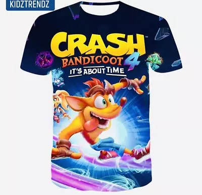 Buy Summer Kids Boys Girls 3D Print Crash Bandicoot T-shirt Tops Trending NEW • 10.82£
