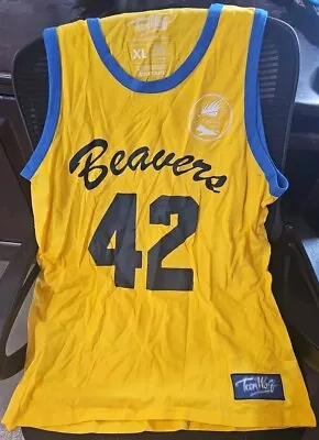 Buy Loot Crate Unisex Adult's Teen Wolf Beavers Basketball Jersey LC7 Yellow Size XL • 9.47£