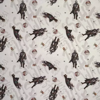 Buy 100% Cotton Fabric Digital Disney Star Wars The Mandalorian Baby Yoda 140cm Wide • 8£