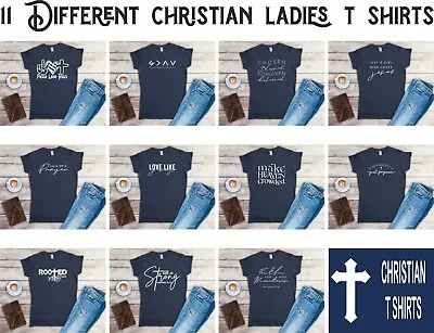 Buy 11 Different Christian Ladies Fitted T Shirt Sizes Small-2XL 12 Colours • 12.49£