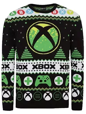 Buy XBOX Gaming Fair Isle Men’s Christmas Knitted Novelty Jumper Festive George NEW • 25.99£