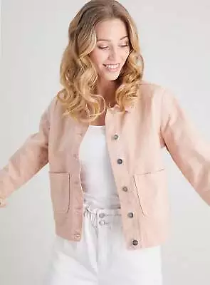 Buy Ladies TU Off Pink Cotton Twill Denim Jacket Sizes 10 12 14 16 18 20 • 13.95£