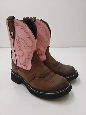 Buy Justin Gypsy Womens Boots Western Cowgirl Leather Round Toe Pink L9901 Size 6 B • 38.26£