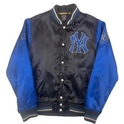 Buy Majestic New York Yankees Blue And Black Varsity Jacket • 65.99£