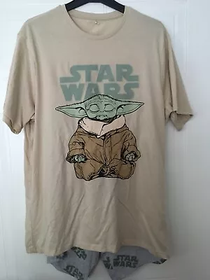 Buy George Mens Star Wars The Mandalorian Baby Yoda Child Cotton Shorts Pyjamas M • 19.99£