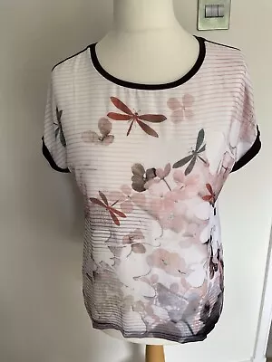 Buy Olsen  Ladies Dragonfly Print Designer  T-Shirt /Top - Size 12 • 9.50£