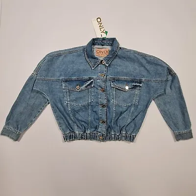 Buy ONLY Womens Denim Jacket Blue 8 UK / 36 Long Sleeves Cotton • 12.06£