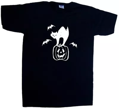 Buy Cat Bat Pumpkin Halloween V-Neck T-Shirt • 9.99£