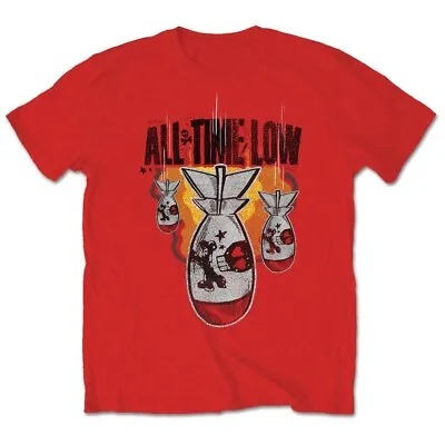 Buy New Official ALL TIME LOW - DA BOMB T-Shirt - Red - Men's Size L Large BNWOT • 9.95£