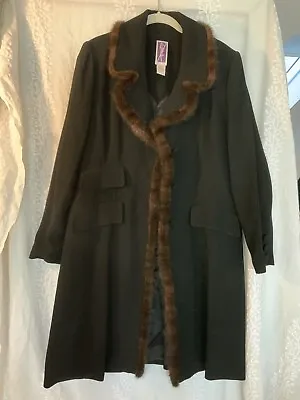 Buy Zelda Coat Jacket Duster Genuine Mink Fur Trim 14 • 189.97£