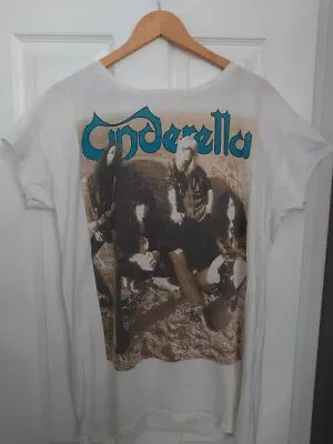 Buy Cinderella Vintage Tour T-shirt 1990 Heartbreak Station SIZE XL Good Condition • 145£