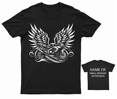 Buy Winged Roadster Motorcycle T-Shirt – Soaring Biker Passion Tee Sports Bike • 13.95£