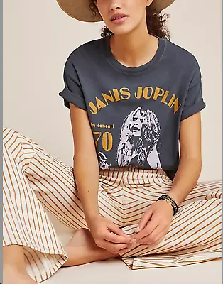 Buy RARE $78 Anthropologie LetLuv Janis Joplin Graphic Tee S & Free People Tote Bag • 28.34£