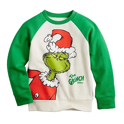 Buy The Grinch Sweatshirt Shirt Boys Christmas Holiday Sz 4-12 Kids Holiday NWT NEW • 23.24£