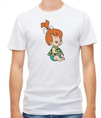 Buy The Flintstones Characters White / Black Short Sleeve Men T Shirt L013 • 9.51£