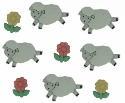 Buy Dress It Up Counting Sheep Buttons  - Per Pack Of 7 • 3.59£